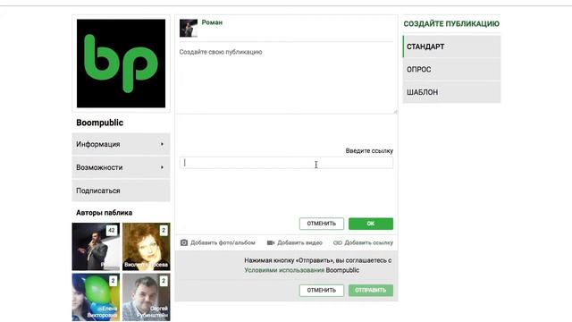 Какие типы публикаций возможны на Boompublic? смотреть онлайн