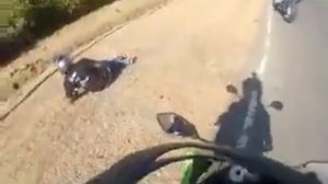 Падения на мотоциклах. Жёсткое падение