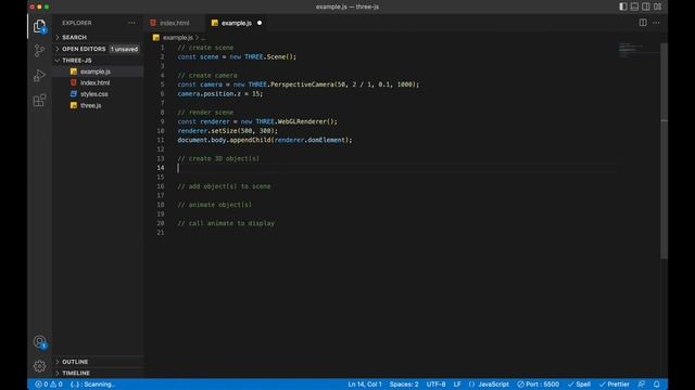 Three.js - an introduction in vanilla JavaScript