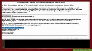 How to Install Podman (Docker Alternative) on Ubuntu 20.04