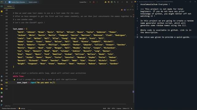 ? Random Name Generator Project using Python || Python Coding Project Tutorial
