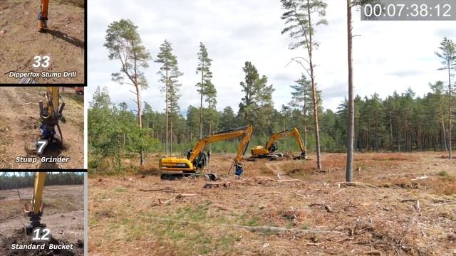 Несколько способов удаления пней при помощи экскаваторов смотреть онлайн