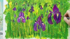 Как нарисовать Ирисы гуашью.