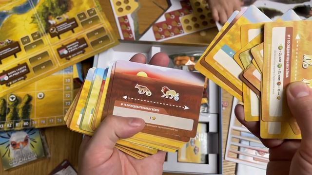 "Дикая природа Серенгети"(Wild:Serengeti)+ доп "Специалисты по животным" Распаковка настольной игры смотреть онлайн