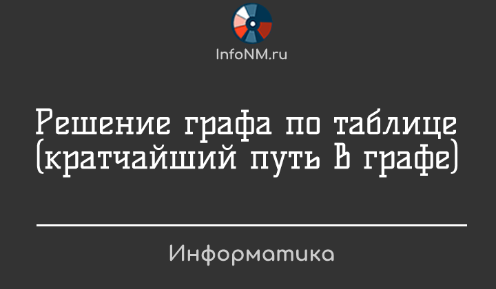 Информатика - Найти кратчайший путь из одной вершины графа в другую