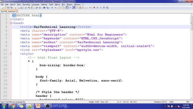 HTML for Beginners #Part5 (Hyper Text Markup Language) HTML Layouts, Javascript, Head, Meta Tag