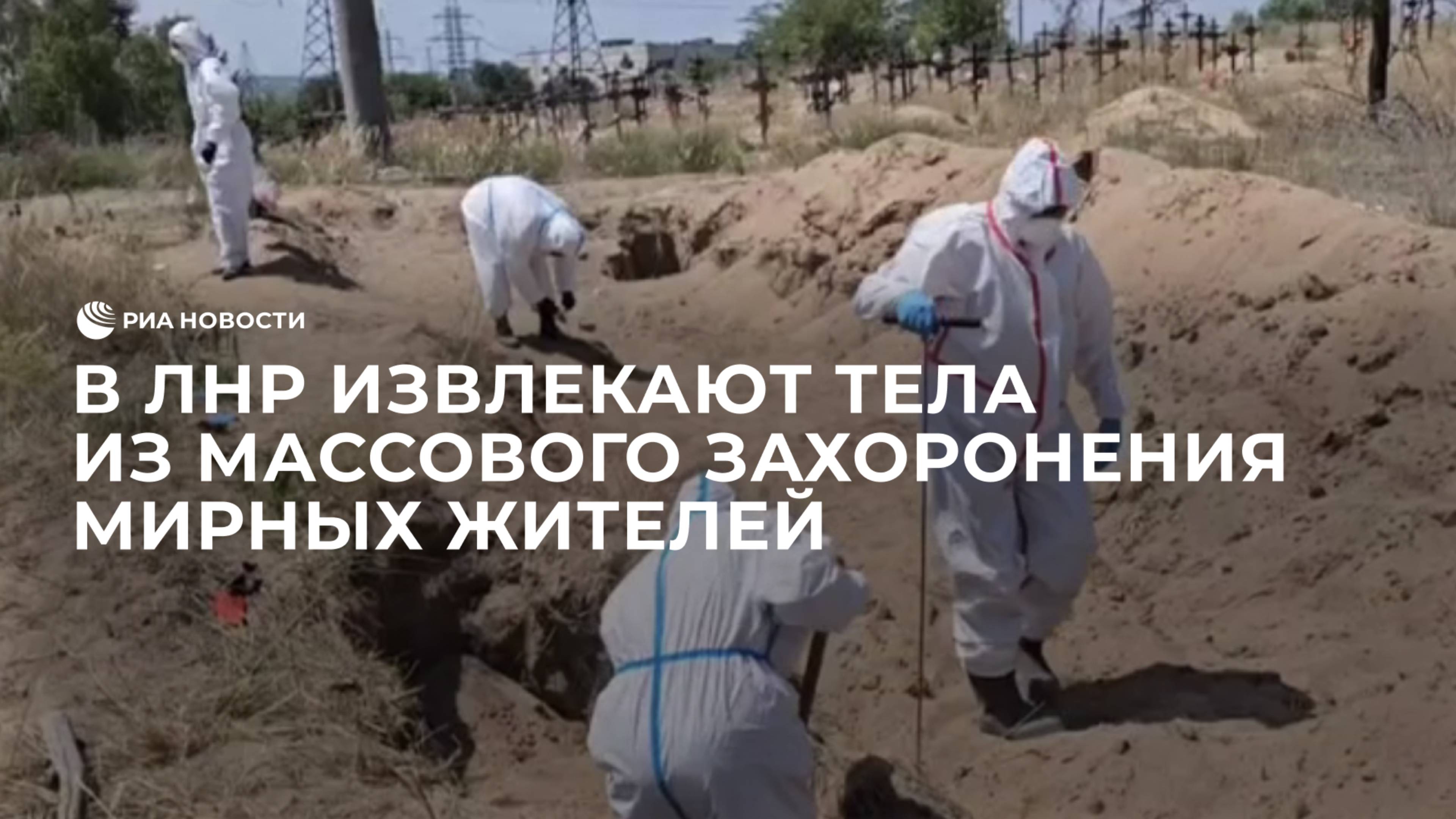 В ЛНР извлекают тела из массового захоронения мирных жителей