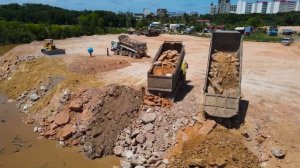 Строительство, засыпка , за мостом