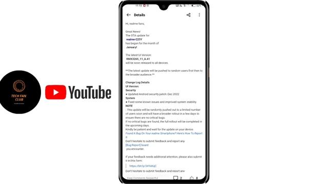 Realme C25Y New Software Update A.41 January 2023/Realme C25Y UI 3.0 Android 12 Update?/New Feature