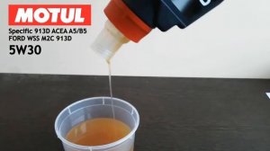 Motul 913D 5W-30 Ford - тест холодом, -23°C
