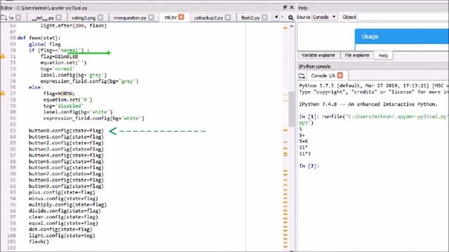 Anaconda Spyder Python Project: Make a Simple Calculator using Tkinter GUI.