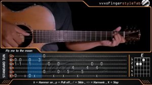 Fly Me To The Moon - Frank Sinatra (Fingerstyle Guitar Cover) Free TAB Tutorial
