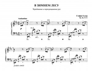 Геллер С. "В зимнем лесу"_ Этюд ор. 46 № 11 из  сб. "Фортепианная техника в удовольствие"  [5 класс]