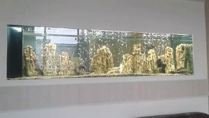 Аквариум 2200 литров. Встроенный в стену. Аквасервис. Новосибирск.