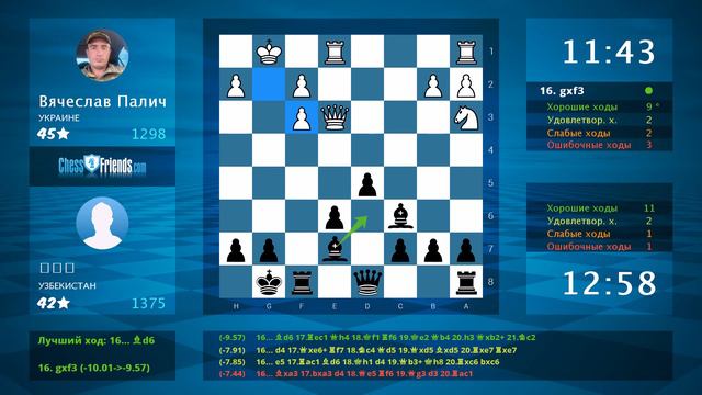Chess Game Analysis: Вячеслав Палич - 마루프 : 0-1 (By ChessFriends.com) смотреть онлайн