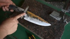 Forging a CHEF KNIFE from a RUSTY SPRING the complete project