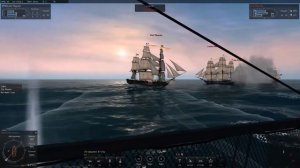 Врыв на линкоре в толпу фрегатов \ катаю Naval Action