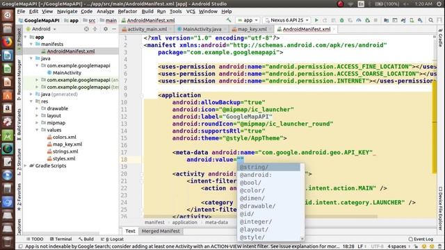 Using Google Map API in Android Studio Application смотреть онлайн