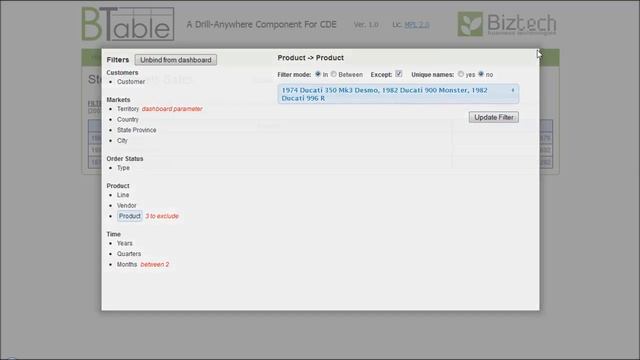 BTable - A Drill Anywhere Component for Pentaho CDE - 05 PlayWithFiltersAndSorts смотреть онлайн