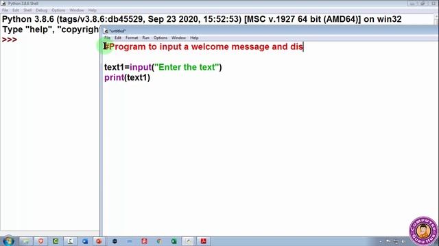 Input a welcome message and display it | Class 11 Computer Science with Python Practical 1 | Hindi