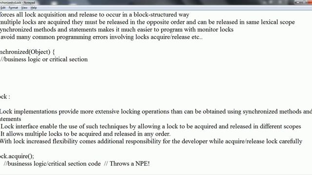 Synchronization vs Lock смотреть онлайн