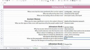 Campaign Builder Workbook - Part 8: The Region - History and Adventure Hooks