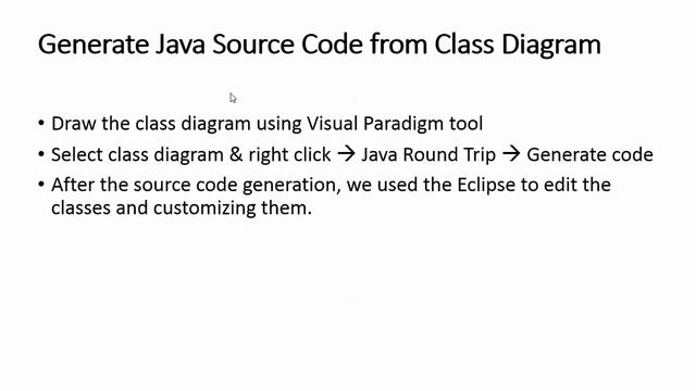 Generating Java Code from Class Diagram