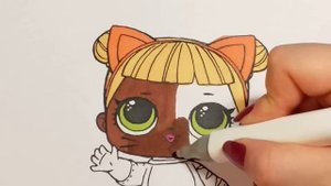 L.O.L. Surprise. Мультик раскраска для детей.Раскраска куклы ЛОЛ Котенок. Сoloring LOL.