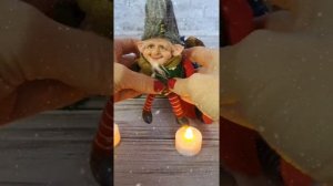 Авторская кукла Гномик/ новогодний Гном из полимерной глины /handmade/ polymer clay doll