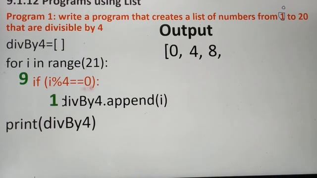 Program using List in Python with Example, Part 10, in Tamil, Chapter 9, Unit 3, A.Jaya Mabel Rani.