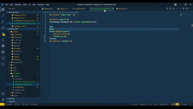 Change user password | Django | python