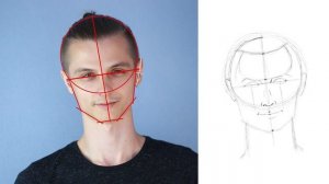 Как рисовать лицо человека анфас (видеоурок)
