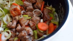 Острая свинина с овощами в мультиварке