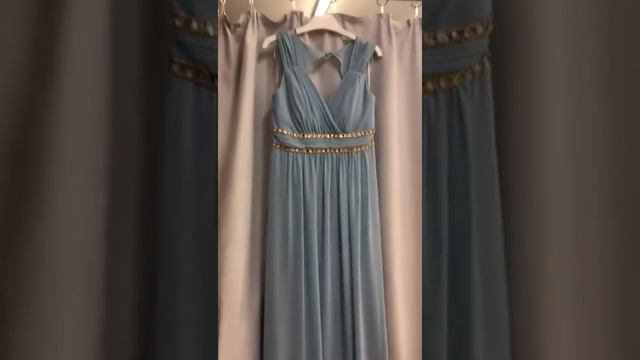 Голубое платье с завышенной талией в греческом стиле смотреть онлайн