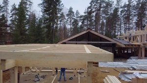 Сборка фахверкового навеса-гаража из клееной конструкционной балки. "Строй и Живи"