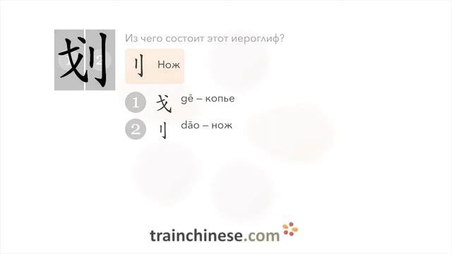 Как пишется 划 (huà) – черта, рисовать — порядок черт, ключ, примеры и произношение