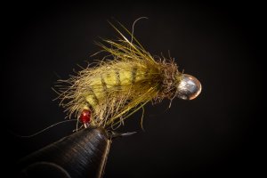 Мушка на хариуса. Светло-зеленая полосатик