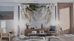 3D презентация фотообоев в интерьере.Анимация сборки интерьера.