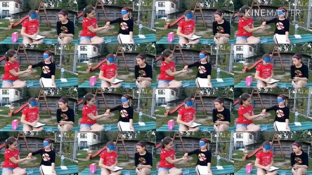 ЧЕЛЕНДЖ СЛЕПОЙ ХУДОЖНИК! с подругами на детской площадке! Очень смешно ?. смотреть онлайн