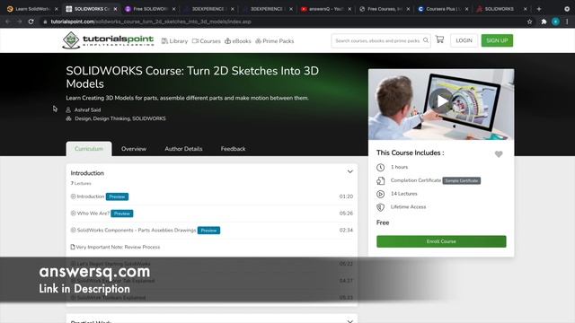 SolidWorks Free Courses with Certificate | SolidWorks Tutorial for Beginners