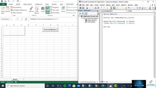 Using .Resize in Excel 2010,2013,2016,2019 VBA|Excel VBA Resize properties|EXCEL VBA|CTTUTORIAL