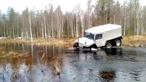 Вездеход Кипач А 6х6. Весенний ручей.