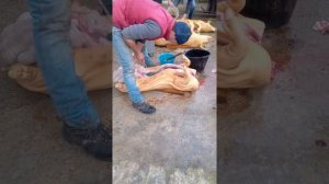 Как быстро разделать свинью на 4 части.