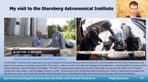 The CAP 2021 Virtual conference: Free popularization of astronomy in Russia by an amateur astronome