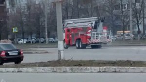 Пожарный АПК выезжает на вызов (Тольятти)