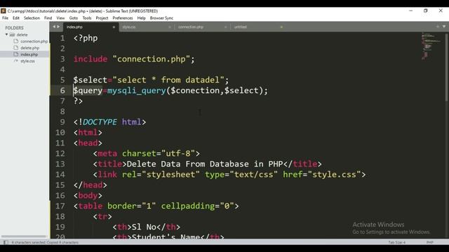 How to Delete Data from Database in PHP using button| Delete Records from Database | E-CODEC