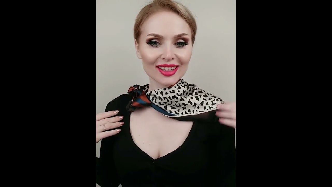 MONASHOP - Женский квадратный шёлковый платок на шею/ косынка в классическом стиле