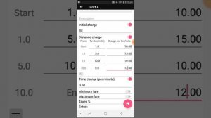 TAXImet taximeter tariff configuration