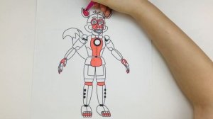 How to color Funtime Foxy, FNAF, Как раскрасить Фантайм Фокси, ФНАФ