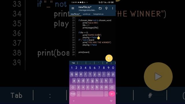 A HANGMAN GAME IN PYTHON3
